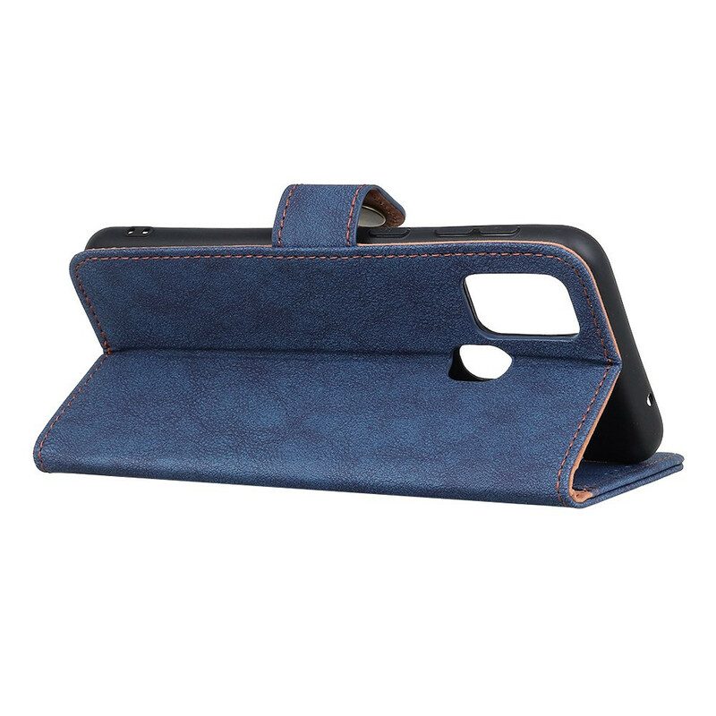 Folio Cover Samsung Galaxy M21 Khazneh Retro Crosta Ecopelle