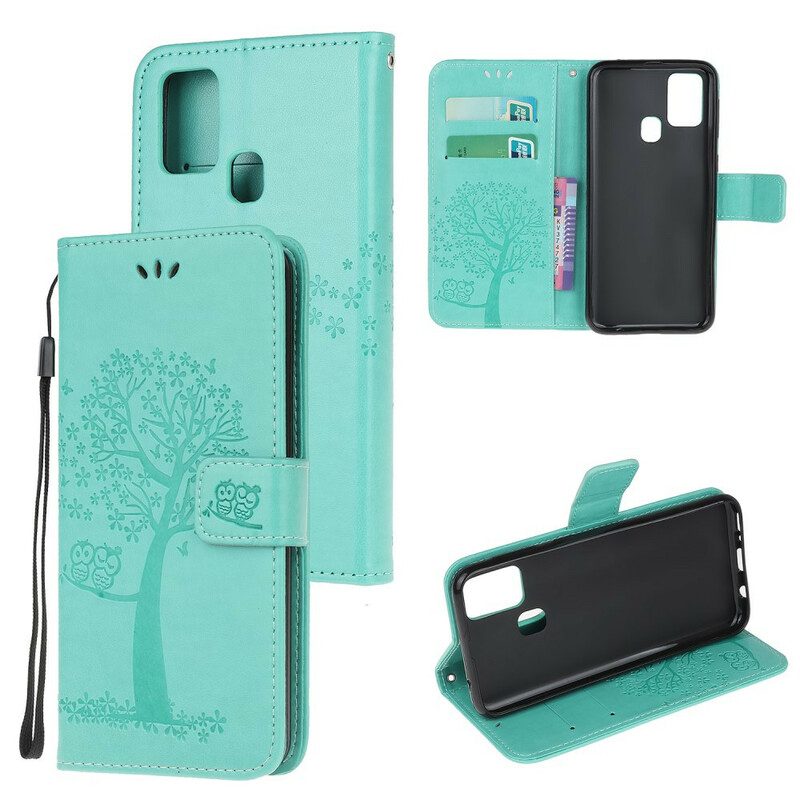 Folio Cover Samsung Galaxy M21 Perizoma Albero E Gufi