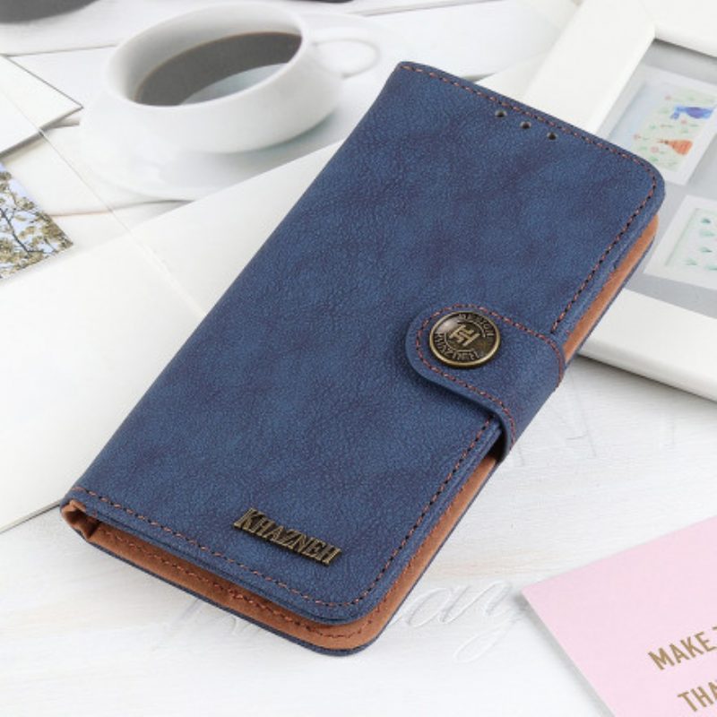 Custodia in pelle OnePlus 9 Khazneh Crosta Di Cuoio Retrò