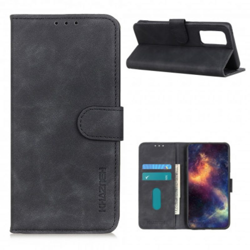 Custodia in pelle OnePlus 9 Khazneh Effetto Pelle Vintage