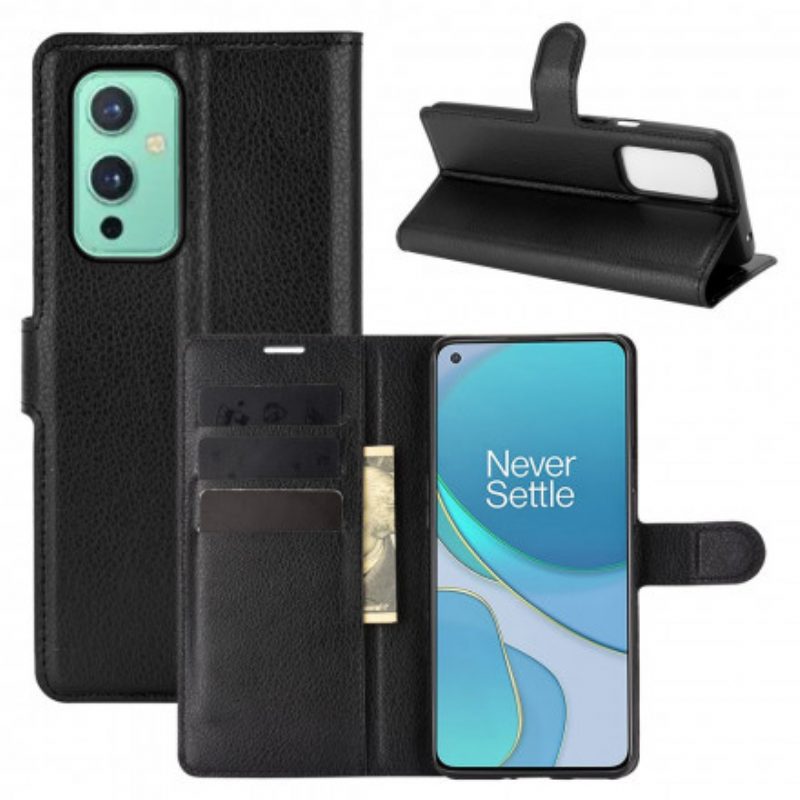 Custodia in pelle OnePlus 9 Stile Classico In Pelle Litchi