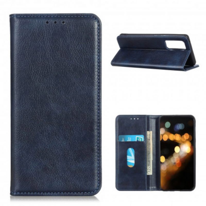 Folio Cover OnePlus 9 Custodia in pelle Crosta Di Cuoio Litchi