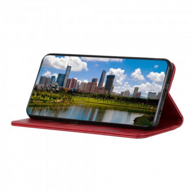 Folio Cover OnePlus 9 Custodia in pelle Crosta Di Pelle Sobria