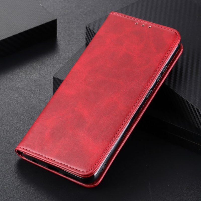 Folio Cover OnePlus 9 Custodia in pelle Crosta Di Pelle Sobria
