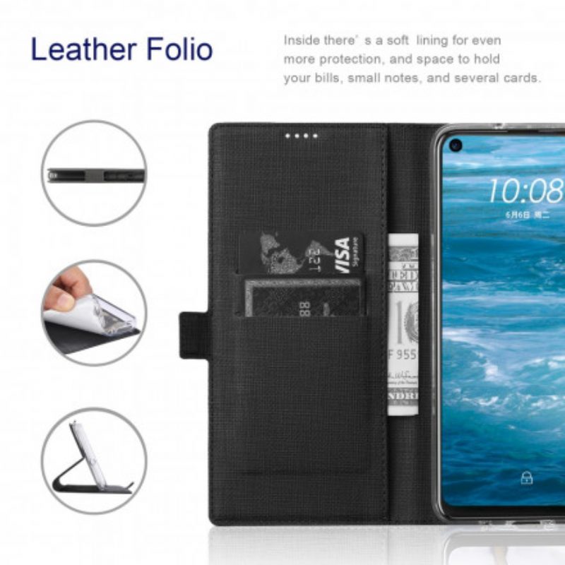 Folio Cover OnePlus 9 Custodia in pelle Vili Dmx Testurizzato