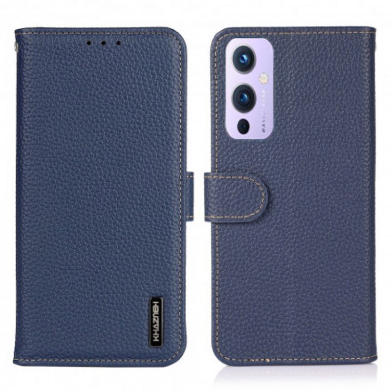 Folio Cover OnePlus 9 Khazneh Pelle Di Litchi