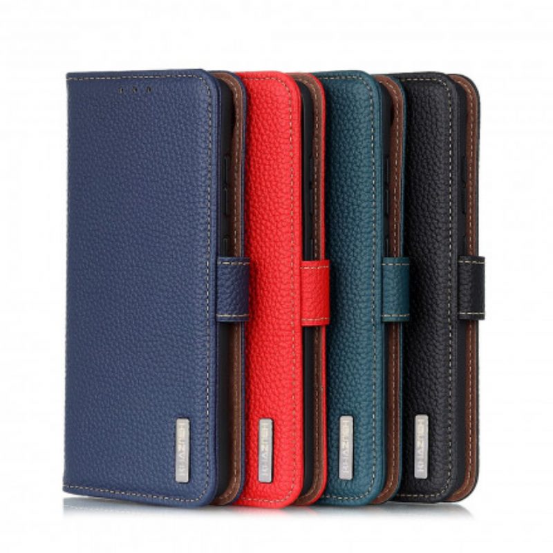 Folio Cover OnePlus 9 Khazneh Pelle Di Litchi