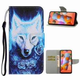 Custodia in pelle Samsung Galaxy M11 Lupo Bianco
