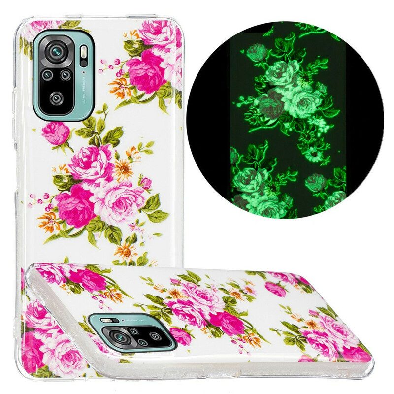 Cover Poco M5s Fiori Liberty Fluorescenti