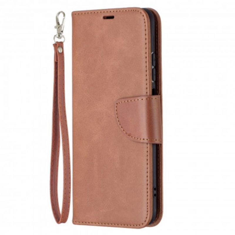 Custodia in pelle Poco M5s Folio Cover Lembo Liscio Obliquo