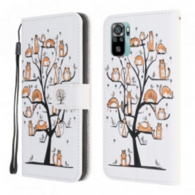 Custodia in pelle Poco M5s Gatti Funky Con Cinturino