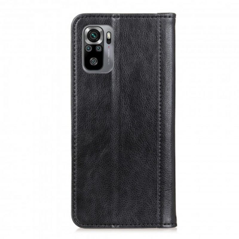 Folio Cover Poco M5s Custodia in pelle Versione In Crosta Di Litchi