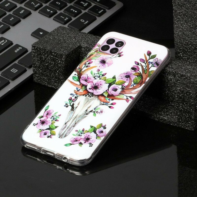 Cover Huawei P40 Lite Alce Floreale Fluorescente