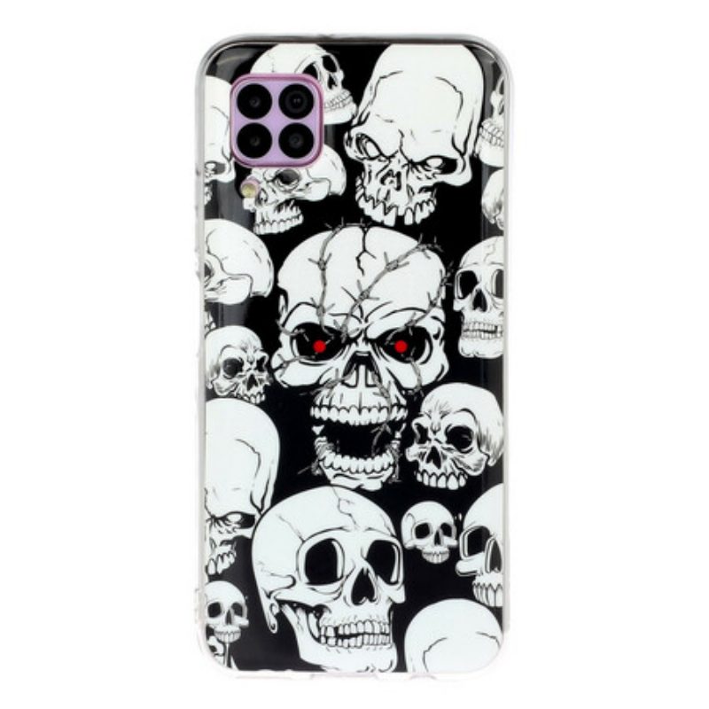 Cover Huawei P40 Lite Attenzione Teschi Fluorescenti