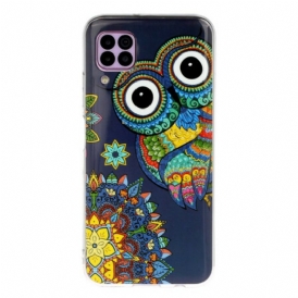 Cover Huawei P40 Lite Mandala Gufo Fluorescente