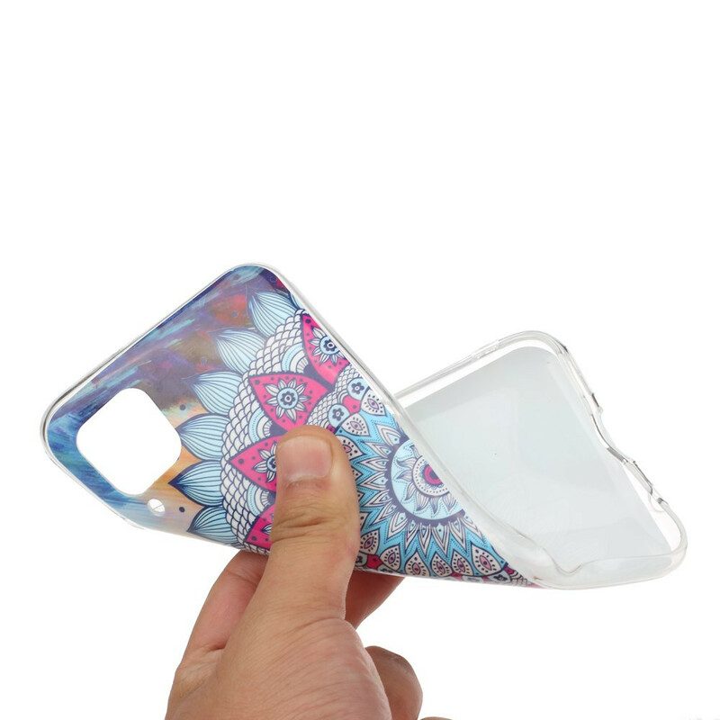 Cover Huawei P40 Lite Mandala Gufo Fluorescente