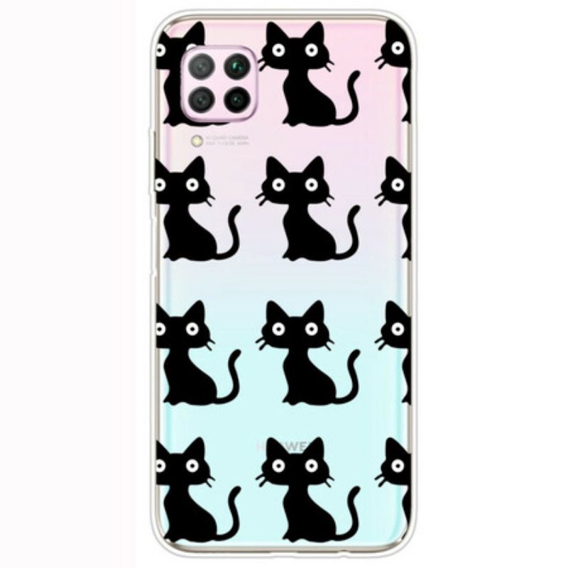 Cover Huawei P40 Lite Più Gatti Neri