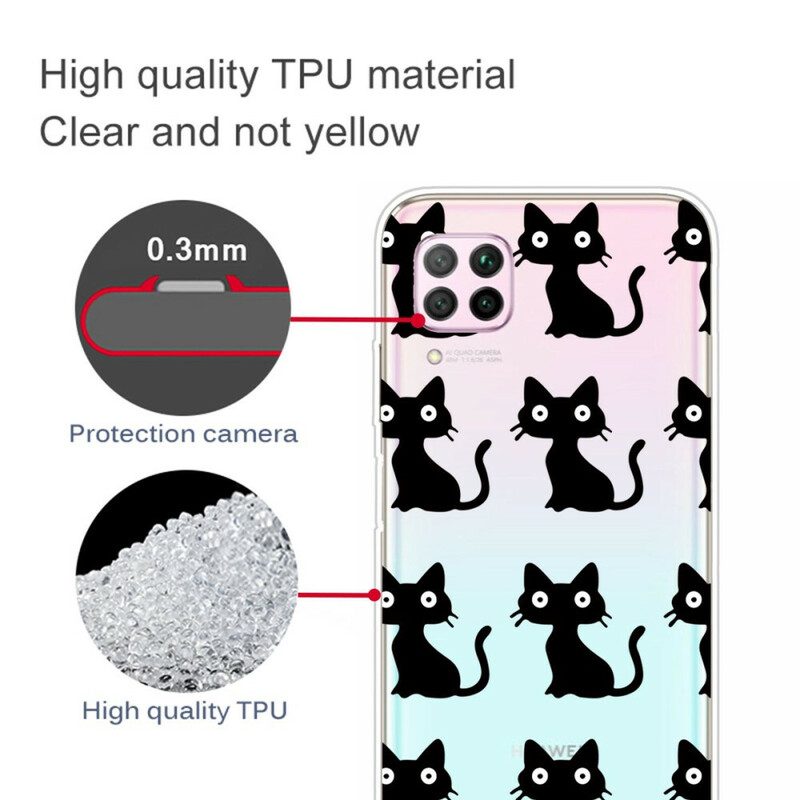 Cover Huawei P40 Lite Più Gatti Neri