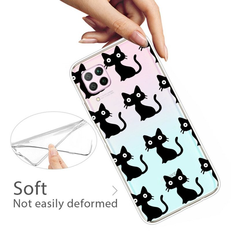 Cover Huawei P40 Lite Più Gatti Neri