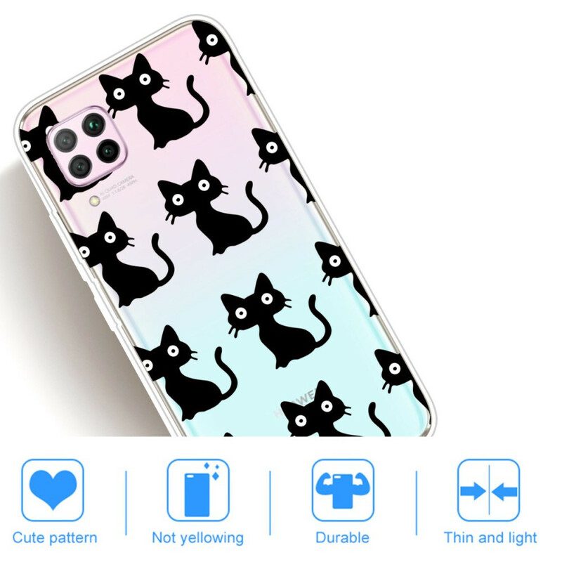 Cover Huawei P40 Lite Più Gatti Neri