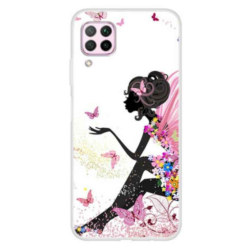 Cover Huawei P40 Lite Signora Farfalla