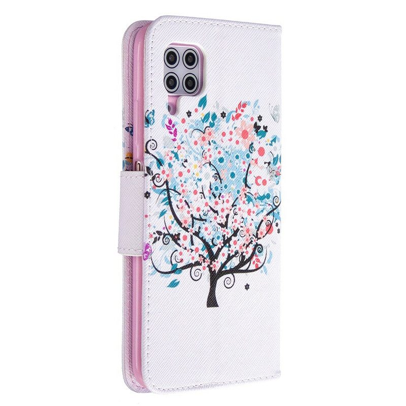 Custodia in pelle Huawei P40 Lite Albero Fiorito