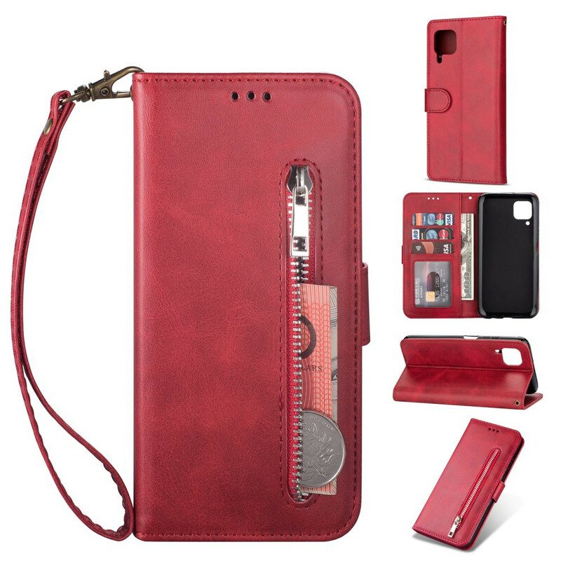 Custodia in pelle Huawei P40 Lite Borsa Con Cordino