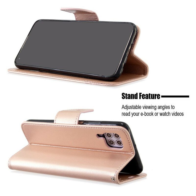 Custodia in pelle Huawei P40 Lite Farfalle Stampate Strappy