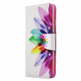 Custodia in pelle Huawei P40 Lite Fiore Dell'acquerello