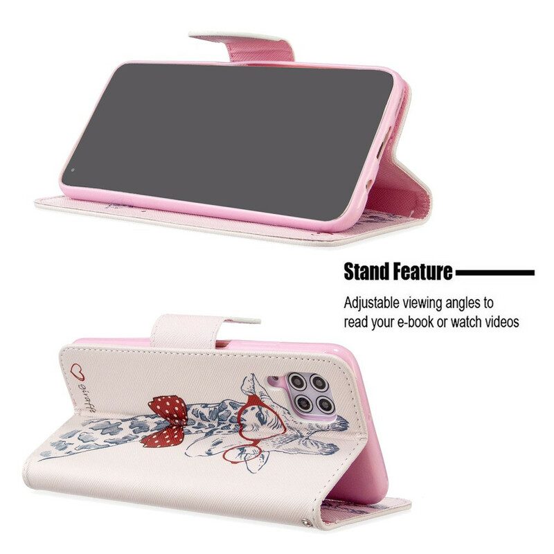 Custodia in pelle Huawei P40 Lite Giraffa Intelligente