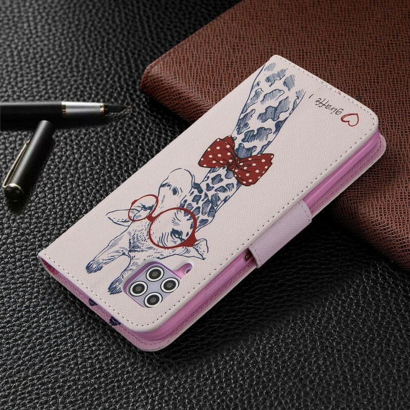 Custodia in pelle Huawei P40 Lite Giraffa Intelligente