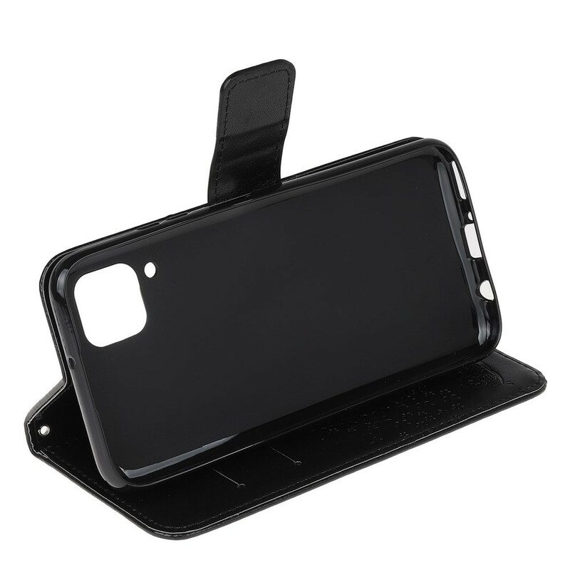 Custodia in pelle Huawei P40 Lite Perizoma Albero E Gufi