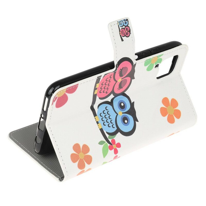 Folio Cover Huawei P40 Lite Coppia Di Gufi