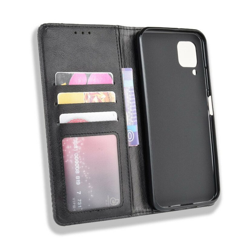 Folio Cover Huawei P40 Lite Custodia in pelle Effetto Pelle Vintage Stilizzato