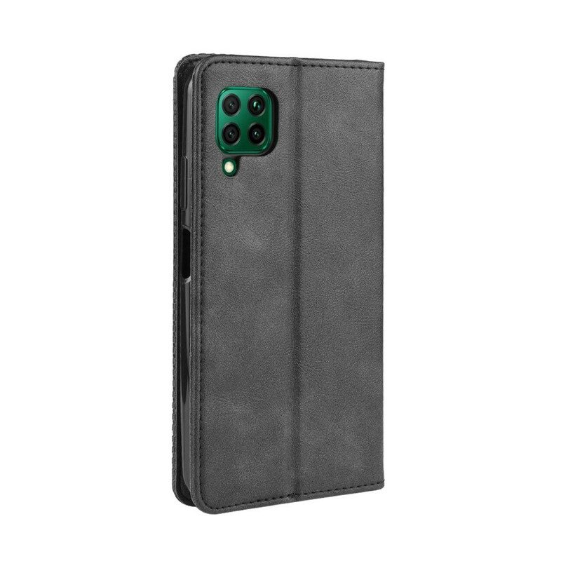 Folio Cover Huawei P40 Lite Custodia in pelle Effetto Pelle Vintage Stilizzato