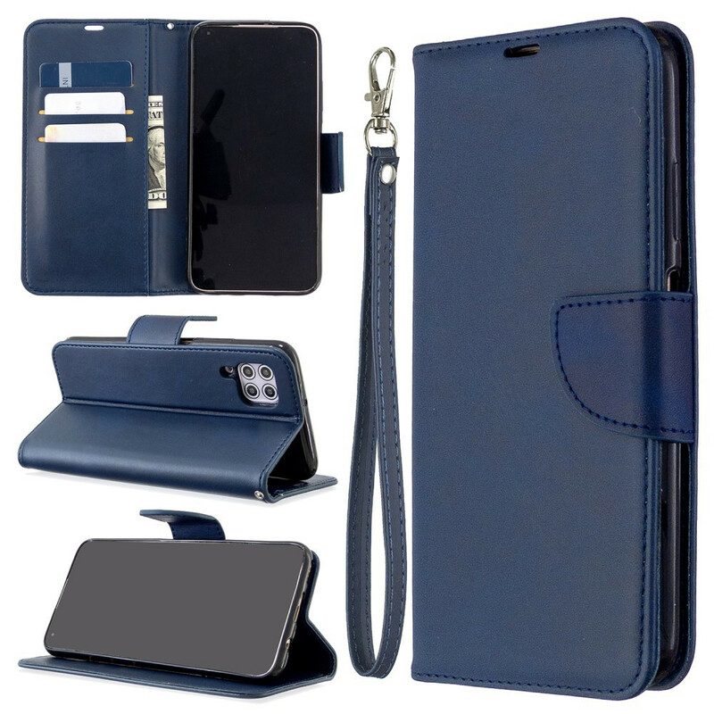 Folio Cover Huawei P40 Lite Custodia in pelle Lembo Liscio Obliquo