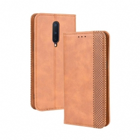 Folio Cover OnePlus 8 Custodia in pelle Effetto Pelle Vintage Stilizzato