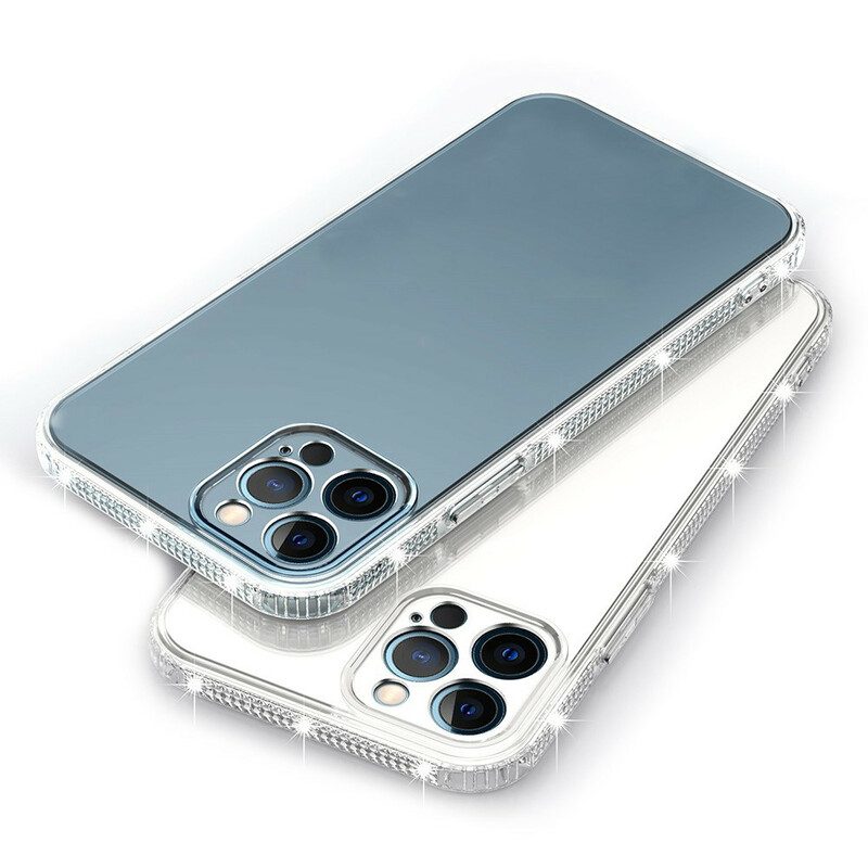Cover iPhone 13 Pro Bordi Diamantati Trasparenti