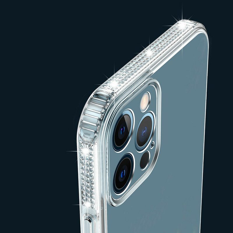 Cover iPhone 13 Pro Bordi Diamantati Trasparenti