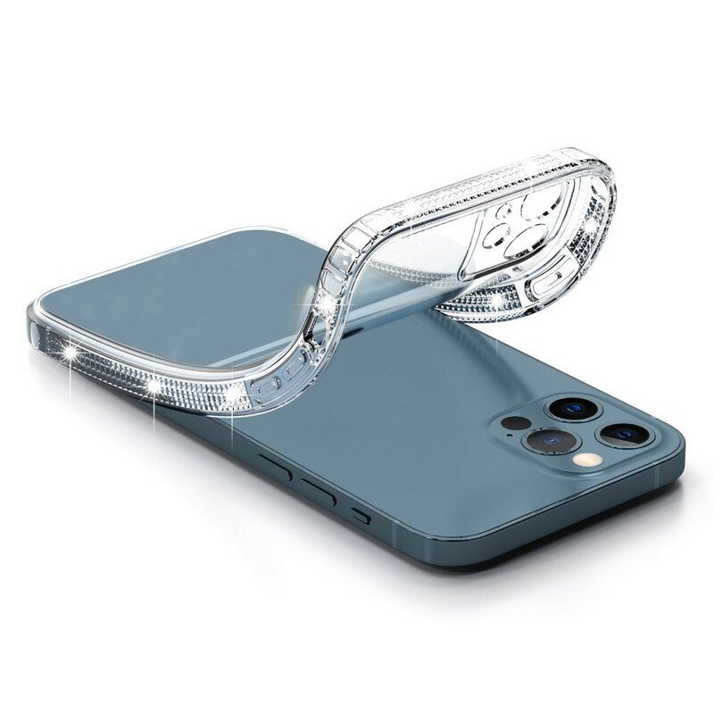Cover iPhone 13 Pro Bordi Diamantati Trasparenti