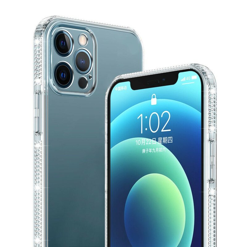 Cover iPhone 13 Pro Bordi Diamantati Trasparenti