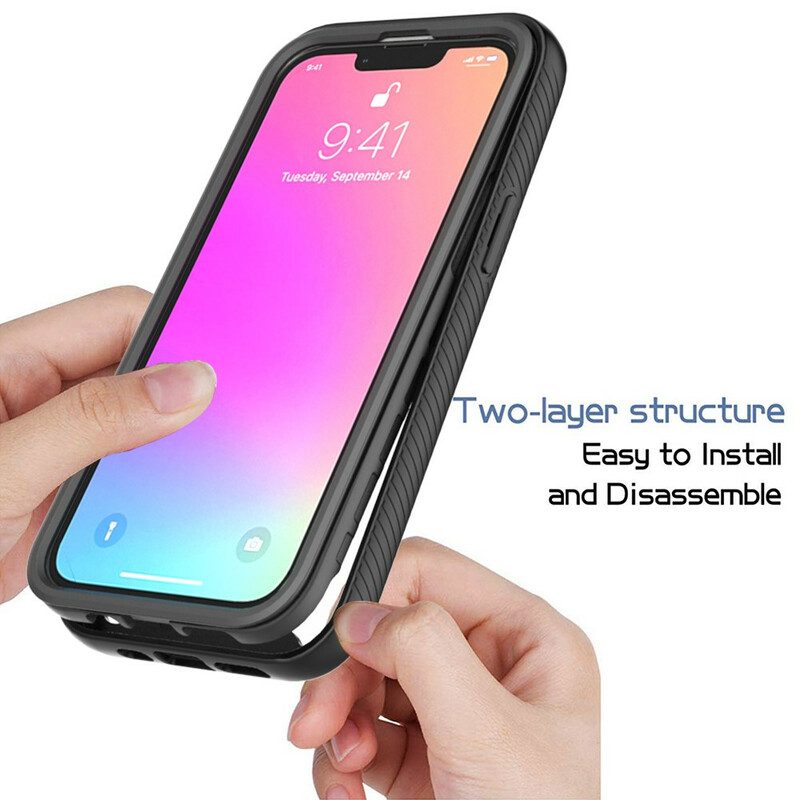 Cover iPhone 13 Pro Bordi In Silicone Dal Design Ibrido