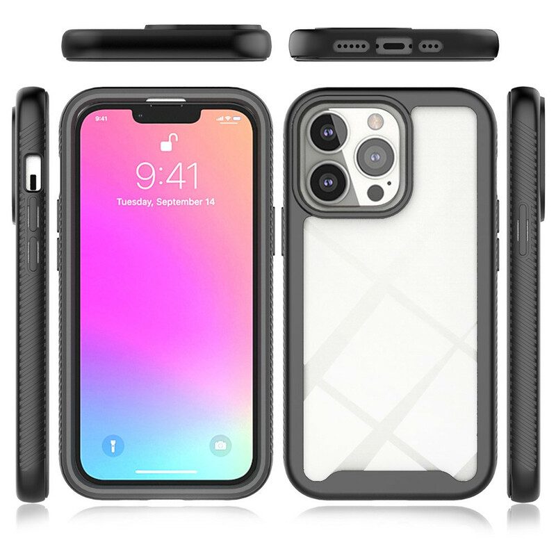 Cover iPhone 13 Pro Bordi In Silicone Dal Design Ibrido