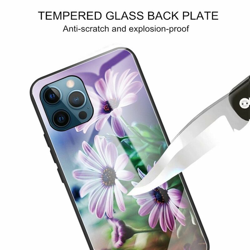 Cover iPhone 13 Pro Fiori Realistici In Vetro Temperato