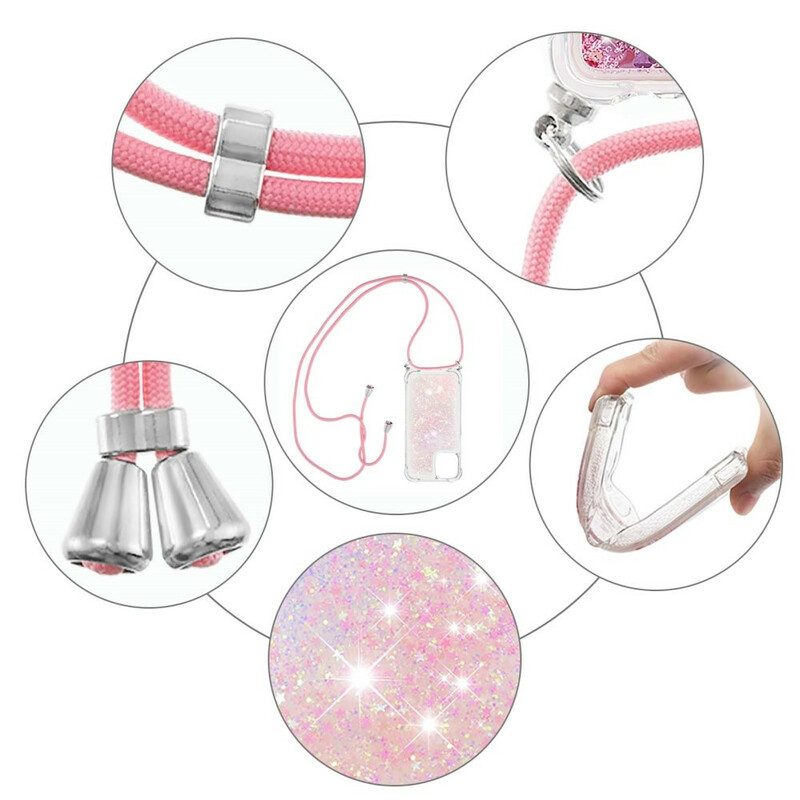 Cover iPhone 13 Pro Paillettes Con Coulisse