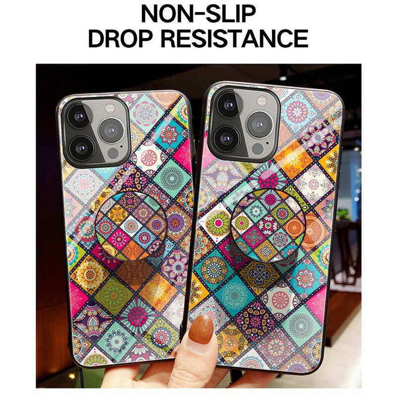 Cover iPhone 13 Pro Supporto Magnetico Patchwork
