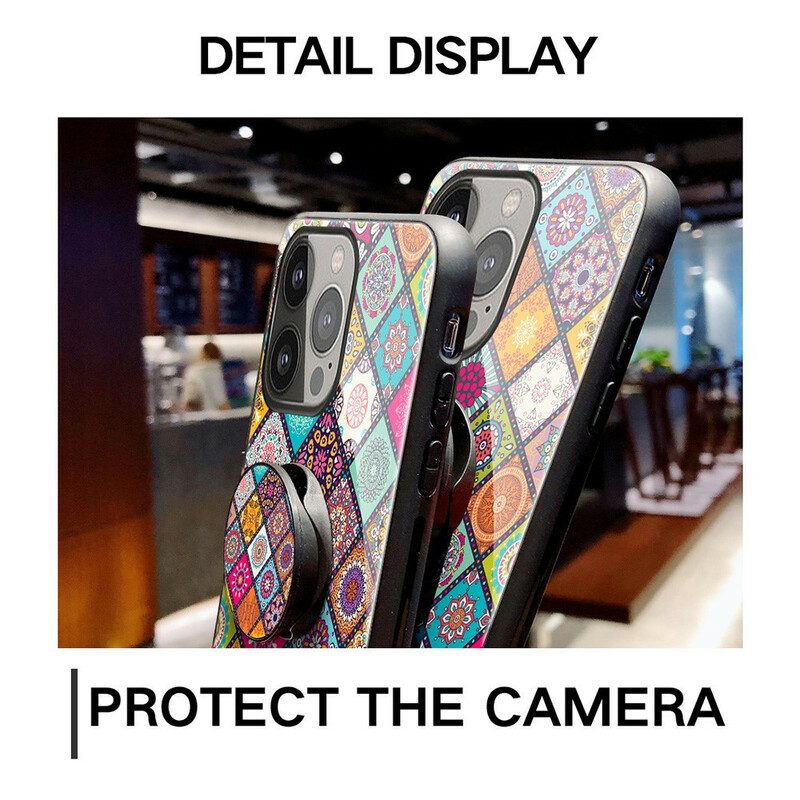 Cover iPhone 13 Pro Supporto Magnetico Patchwork