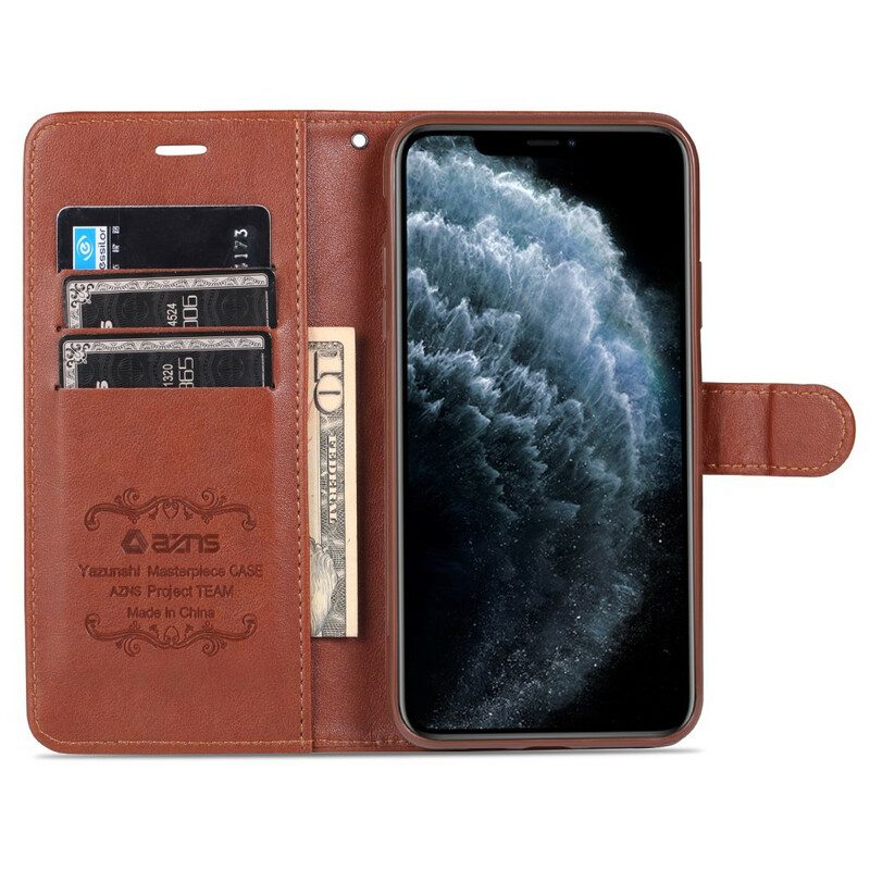 Custodia in pelle iPhone 13 Pro Azns Effetto Pelle