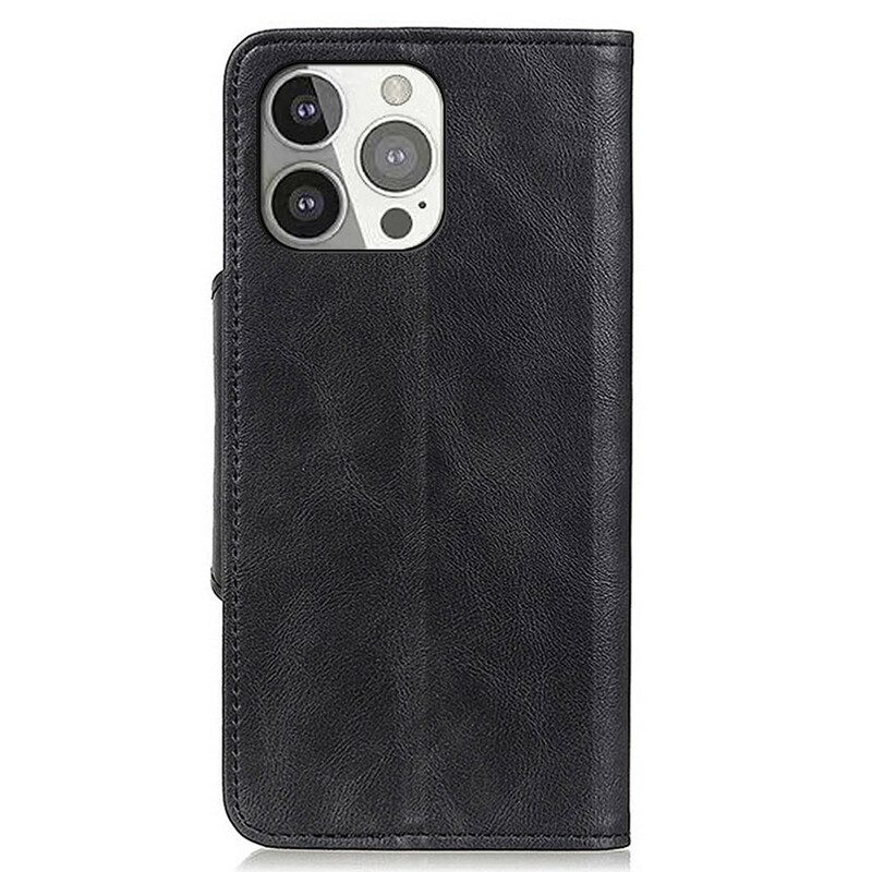 Custodia in pelle iPhone 13 Pro Bottone In Ecopelle