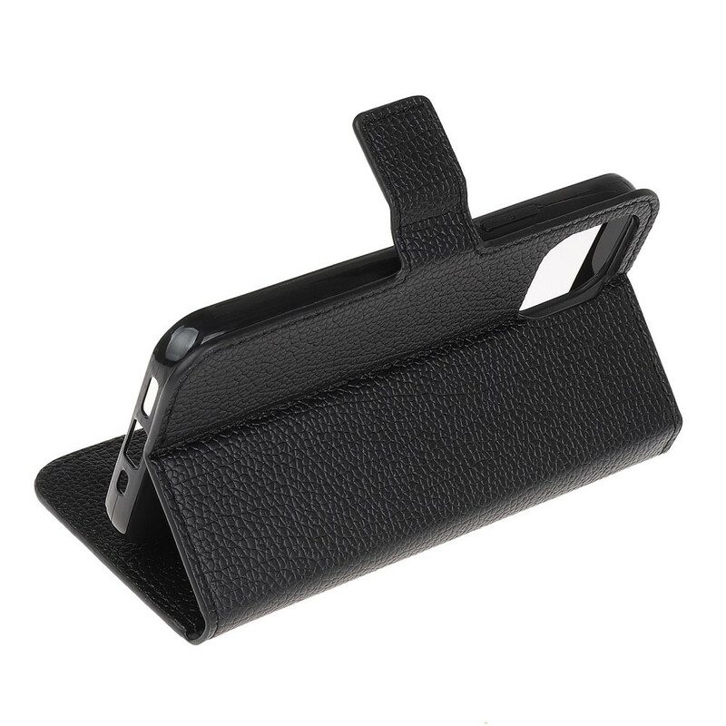 Custodia in pelle iPhone 13 Pro Effetto Pelle Grana Litchi